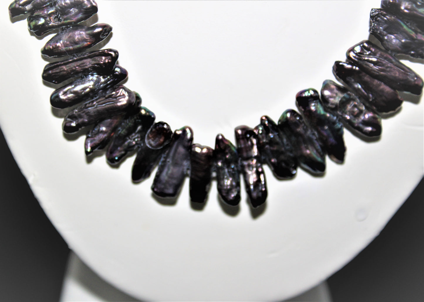 Elongated Fresh Water Pearl Necklace.