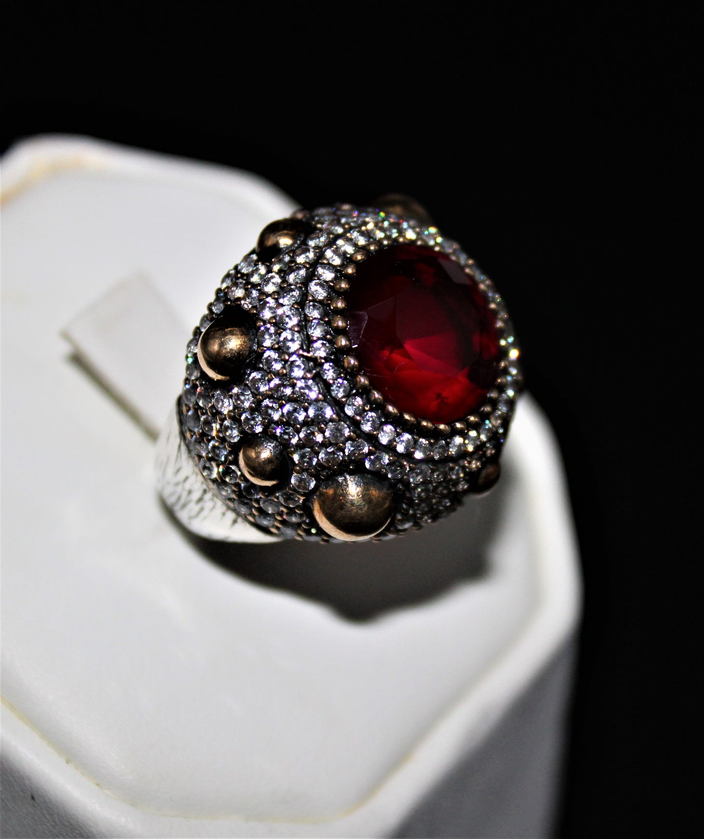 Ruby and CZ Ring