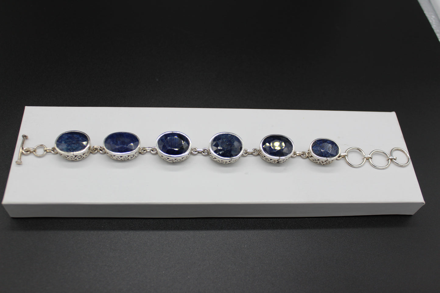 Sapphire Faceted Oval Stone Bracelet