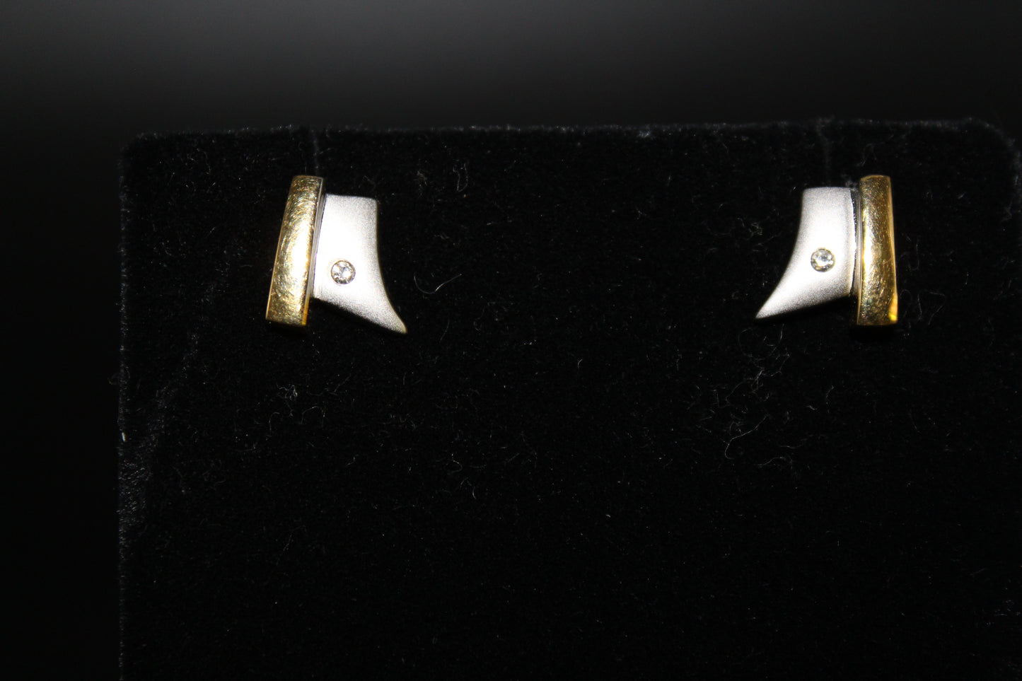 CZ Silver and Gold Earrings