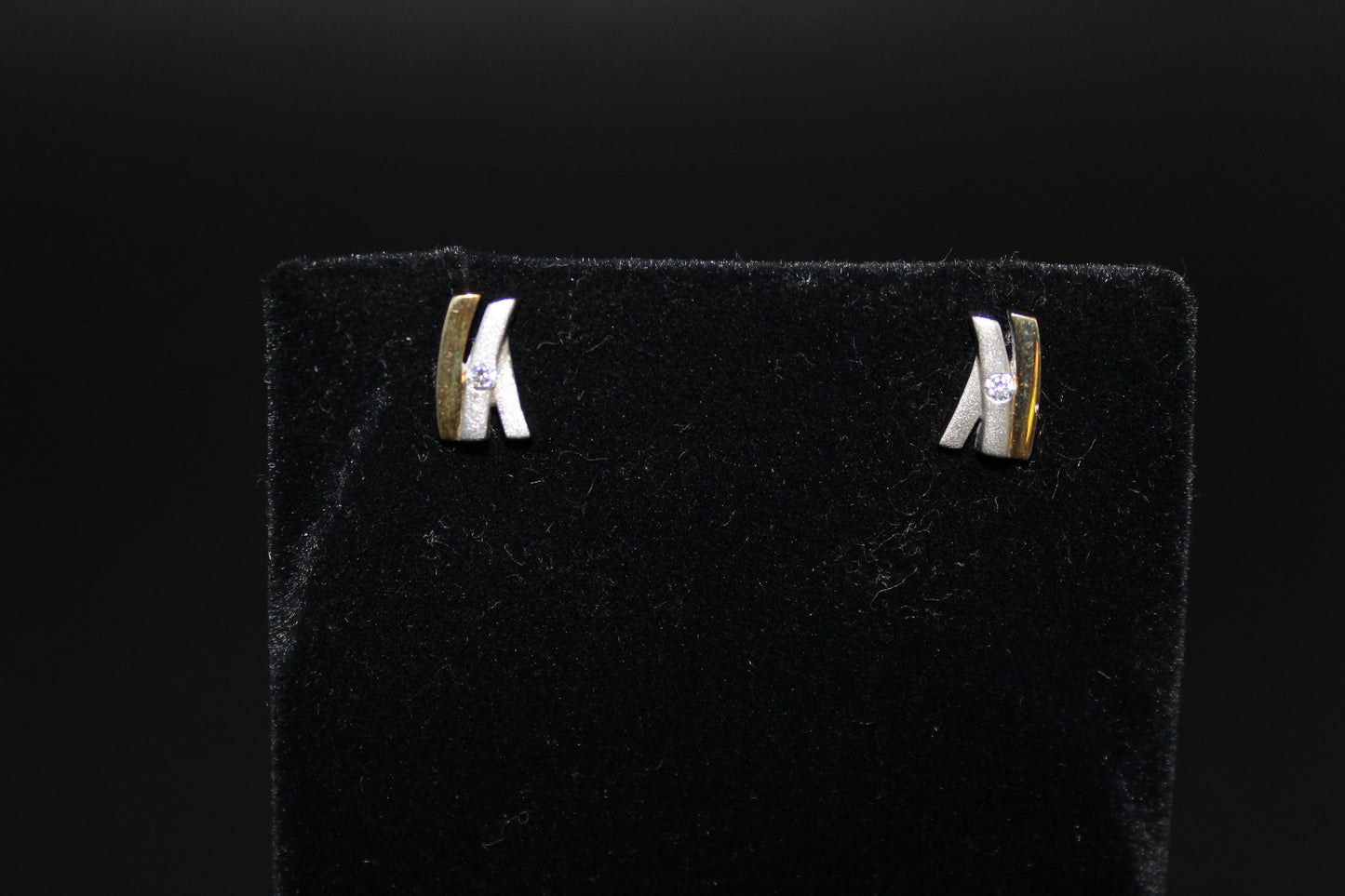 Silver and Gold CZ Earrings
