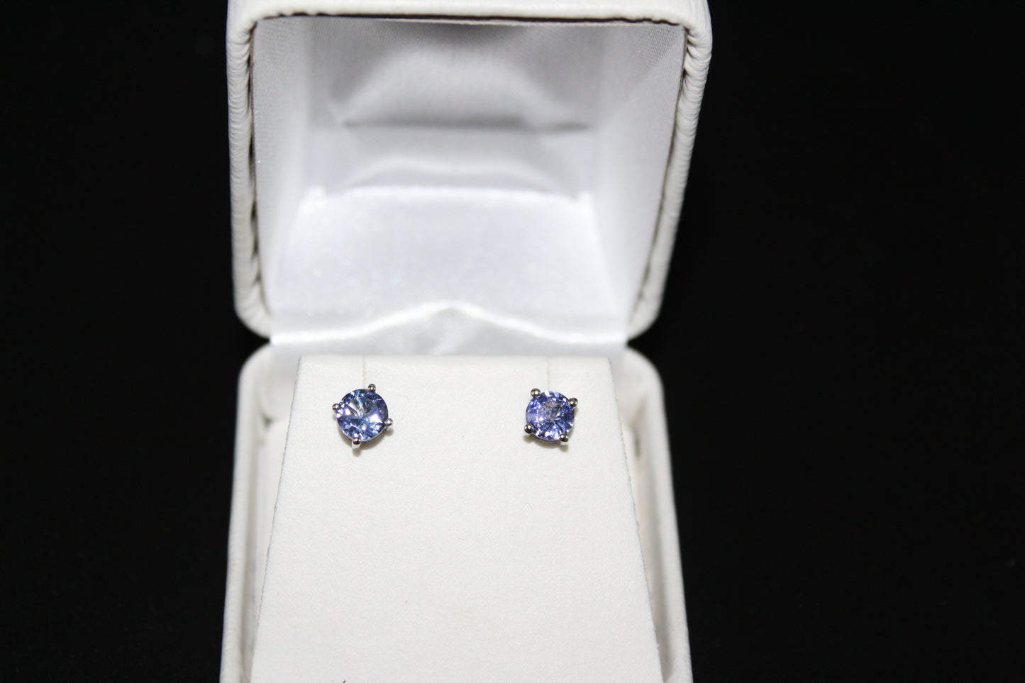 White Gold Tanzanite Earrings