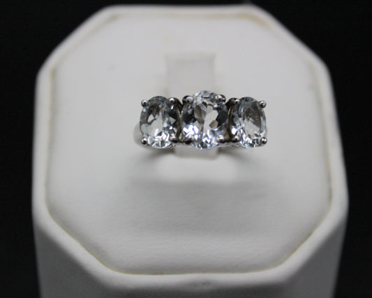 Three Stone Aqua Ring