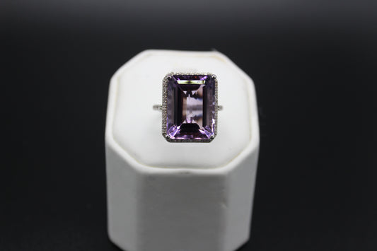 Amethyst and Zircon Ring