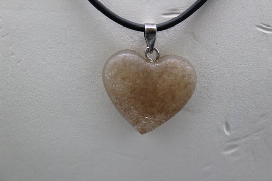 Druze Heart with Neoprene Neck Cord
