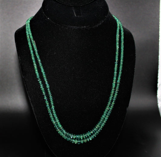 Emerald Two Strand Necklace