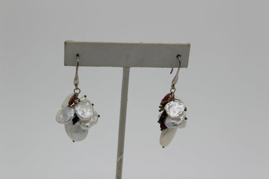 White Keshi Pearl Earrings