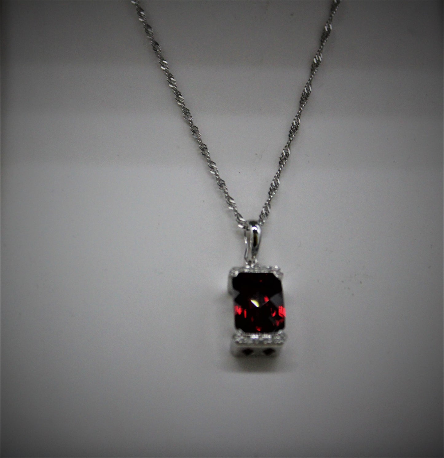 Garnet and Diamond Pendant Enhancer