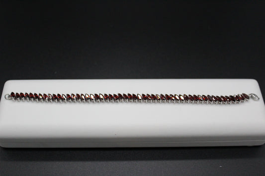 Garnet Marquis Tennis Bracelet