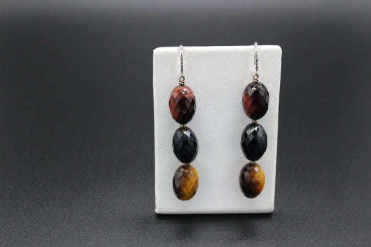 Multi color Tiger Eye Earrings