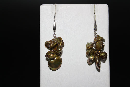 Peacock Fresh Water Pearl Earrings