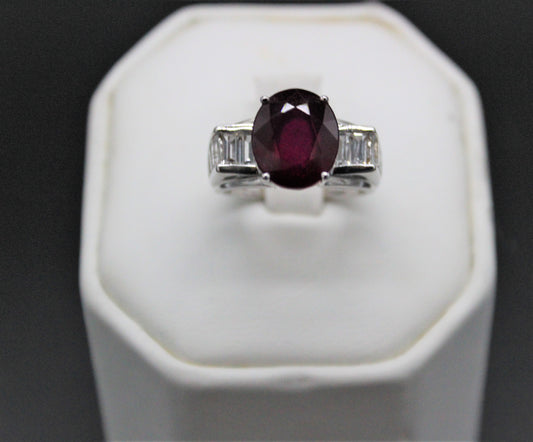 Ruby and White Topaz Ring