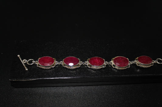 Oval Cut Ruby Bracelet