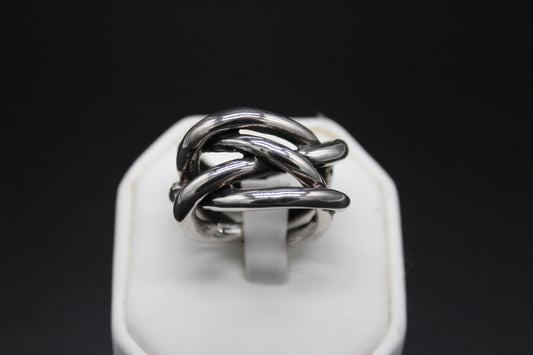 Silver Woven Rope Ring