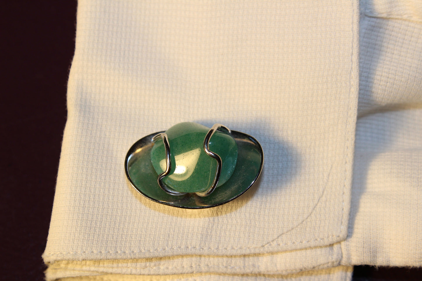 Vintage Silver Agate Cufflinks