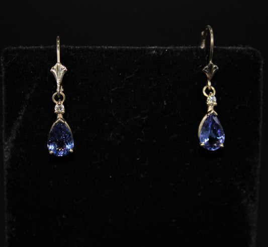Tanzanite and Diamond Drop Earrings
