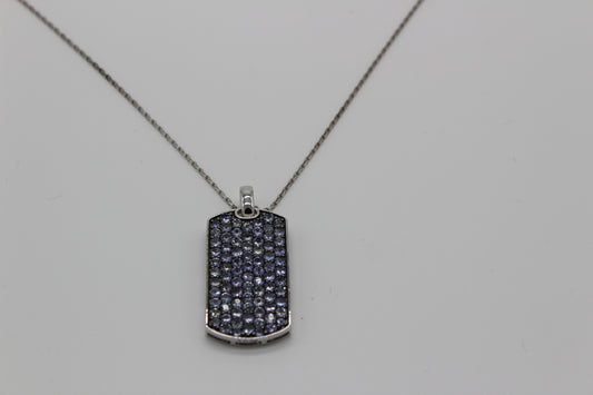 Tanzanite Dog Tag Pendant