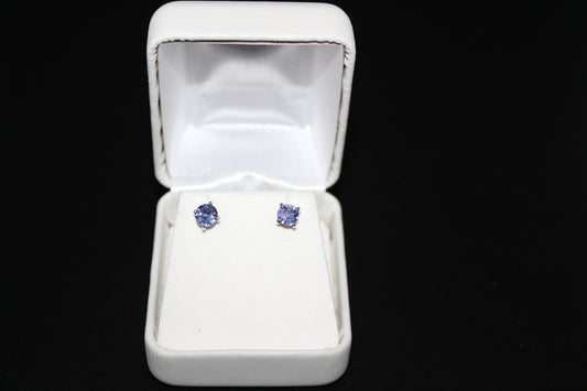 White Gold Tanzanite Earrings