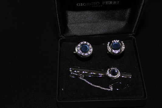 Giorgio Ferri vintage cufflink and Tie Bar set