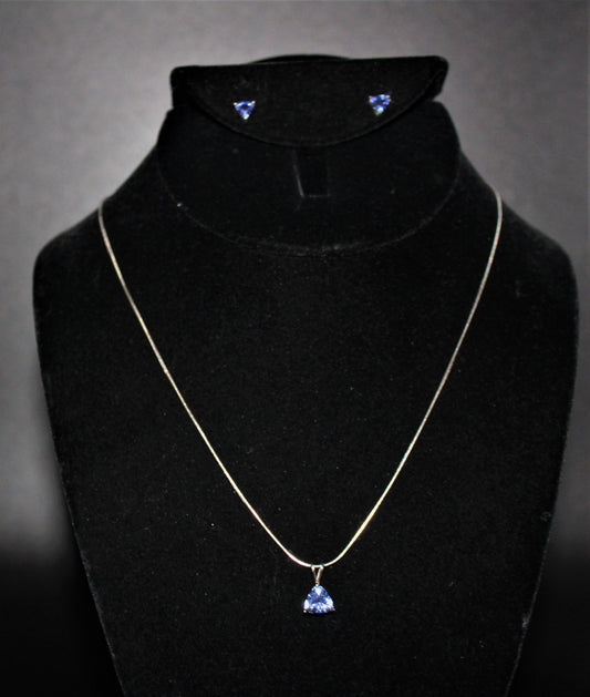 Trilliant Cut Tanzanite Set