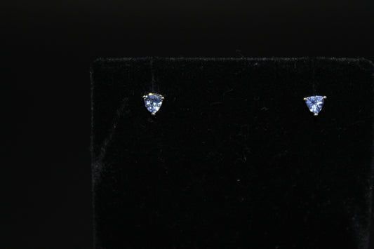 Trilliant Tanzanite Stud Earrings