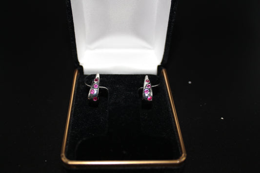 Gold Pink Sapphire Earrings
