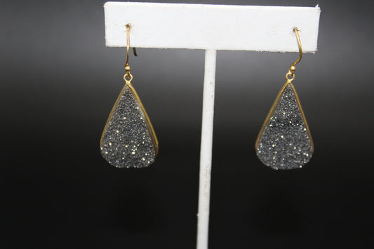 Vermeil Druze Pear shaped Earrings