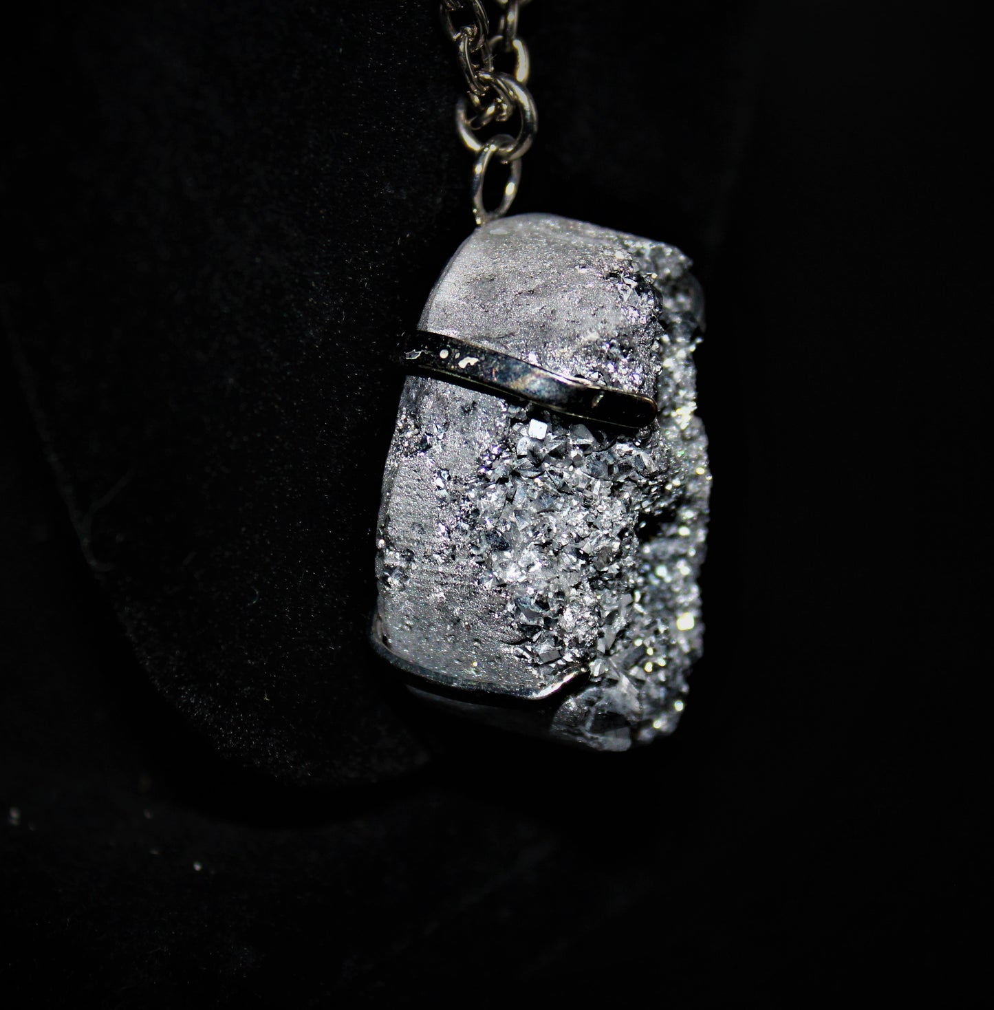 Steel Druze Pendant