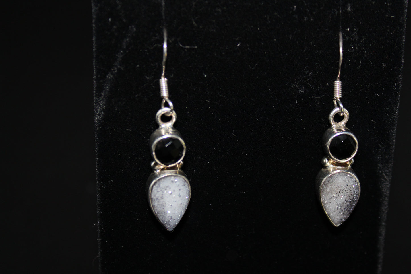 Onyx and Druze Earrings