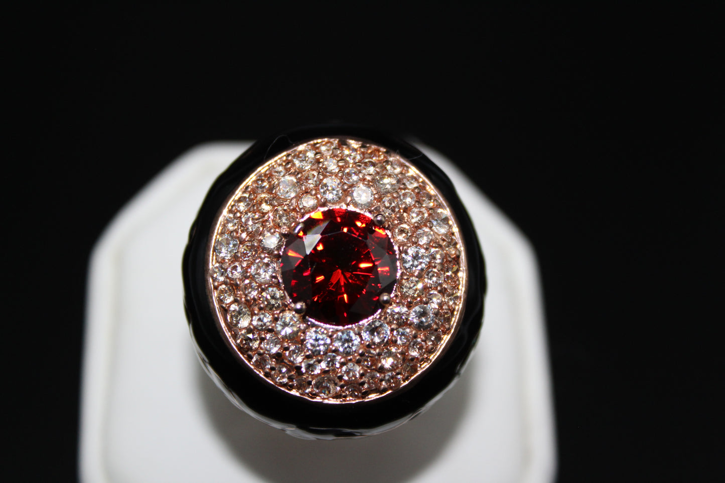 Enamel and CZ Ring