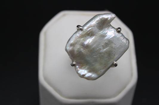 Fresh Water White Baroque Pearl Ring