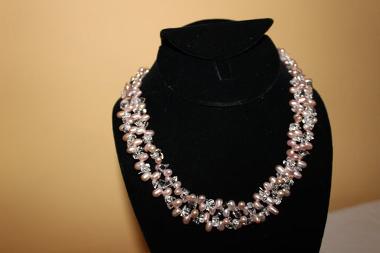 Pearl and Clear Quartz Necklace