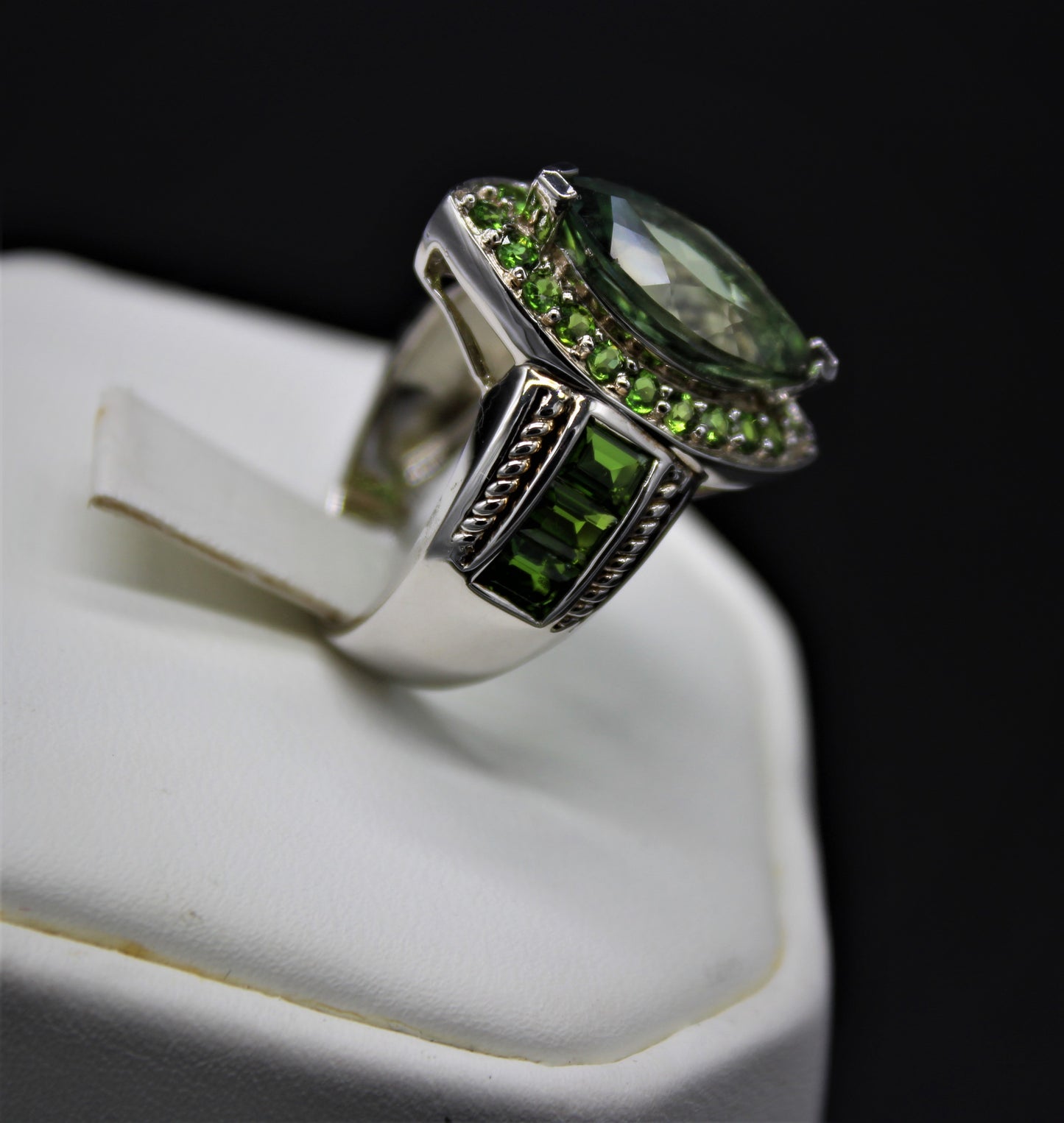 Chrome Diopside and Peridot Ring