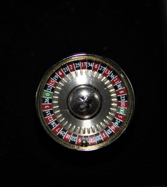 Vintage Silver Tone Roulette Wheel Cufflinks