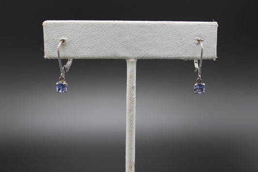 Tanzanite Lever Back Earrings